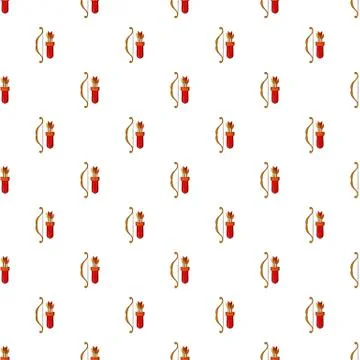 Bow and arrow pattern, cartoon style Stock Illustration