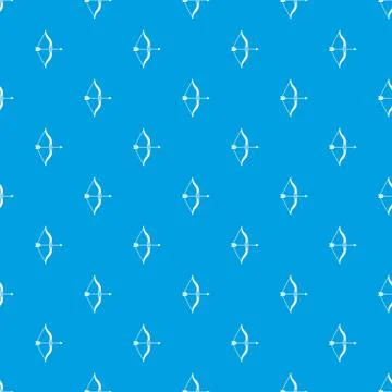 Bow and arrow pattern seamless blue Stock Illustration