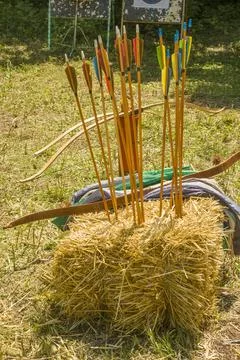 A bow and arrow Stock Photos