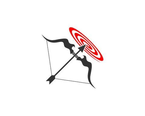 Bow and arrow with red target vector illustration Stock Illustration
