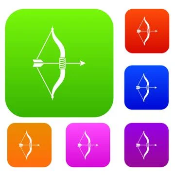 Bow and arrow set collection 스톡 일러스트