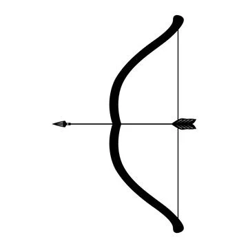Bow and Arrow Silhouette Vector Illustration Stock Illustration
