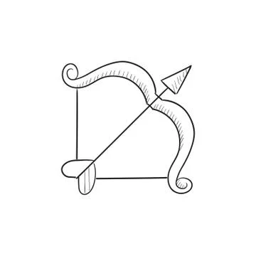Bow and arrow sketch icon Stockillustratie