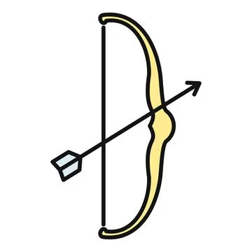 Bow and arrow vector illustration hitting a target Stock Illustration