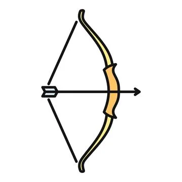 Bow and arrow weapon aiming archery sport equipment Stock Illustration