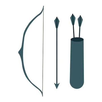 Bow and arrow on white background. Vector illustration in trendy flat style. EPS Stock Illustration