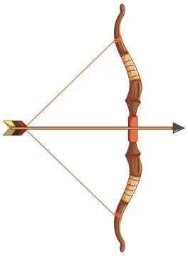 Bow and Arrow on White Background Stock Illustration