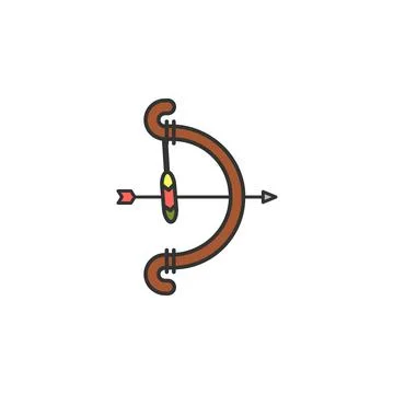 Bow and arrows colored icon. Element of wild west icon for mobile concept and 스톡 일러스트