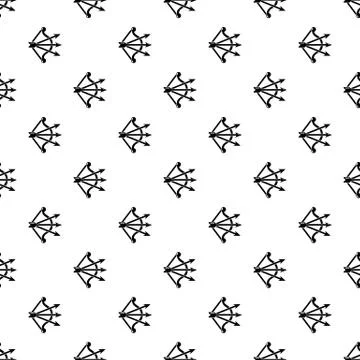 Bow and arrows equipment pattern vector seamless Stock Illustration