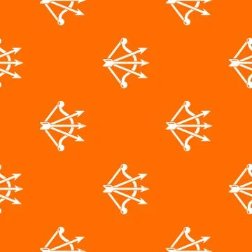 Bow and arrows equipment pattern vector orange Stock Illustration