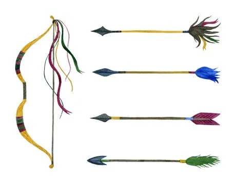 Bow and arrows. Illustrazione stock
