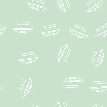 Bow and arrows line seamless pattern Illustrazione stock