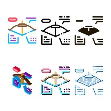 Bow and styles arrow characteristic icon thin line vector Stock Illustration
