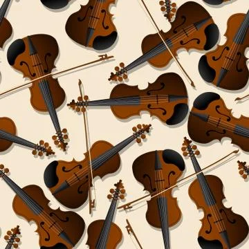 Bow and violin pattern Illustrazione stock