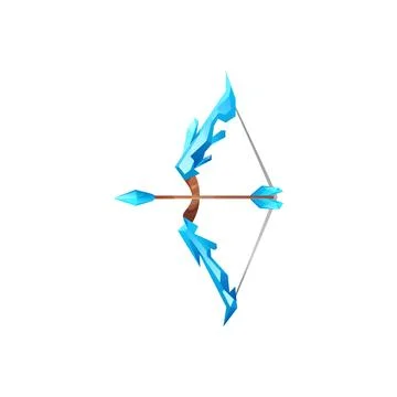 Bow with arrow, element for game design, vector illustration on white 库存插图