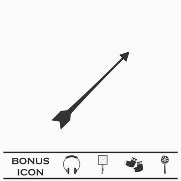 Bow arrow icon flat Stock Illustration