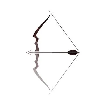 Bow With Arrow Icon 스톡 일러스트