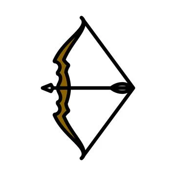 Bow With Arrow Icon Illustrazione stock