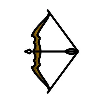 Bow With Arrow Icon Illustrazione stock