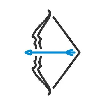 Bow With Arrow Icon Stock Illustration