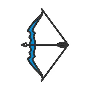Bow With Arrow Icon Stock Illustration