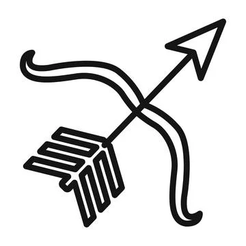 Bow Arrow Icon Pack Archery Gear Illustrations for Target Practice and Huntin Stock Illustration