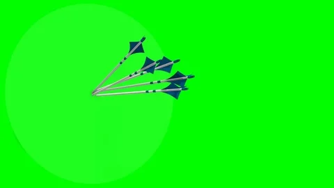 Bow arrows fly on the target - bow arrows hit the target - green screen 스톡 동영상 79061311
