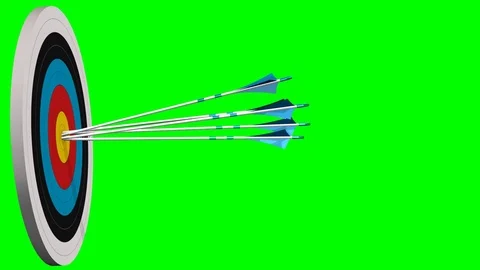Bow arrows fly on the target - bow arrows hit the target - green screen 스톡 동영상 79061319