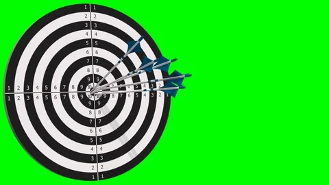 Bow arrows fly on the target - bow arrows hit the target - green screen 스톡 동영상 79061327