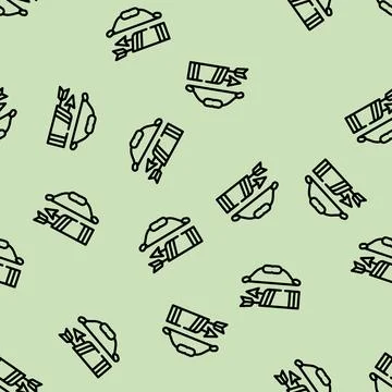 Bow with arrows line vector seamless pattern 스톡 일러스트