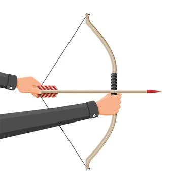 Bow with arrows for shooting. Stockillustratie