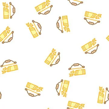 Bow with arrows vector seamless pattern Stock Illustration