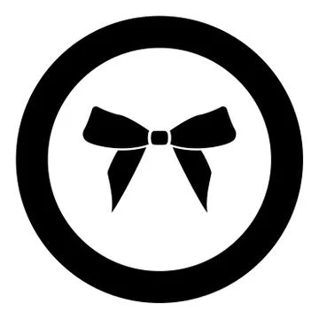 Bow black icon in circle Stock Illustration