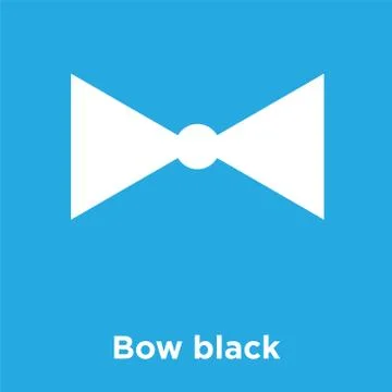 Bow black icon isolated on blue background Stock Illustration