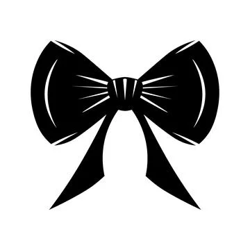 Bow black vector icon on white background Stock Illustration