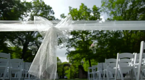 Bow Blocking Outdoor Ceremony Stock Footage 61349320