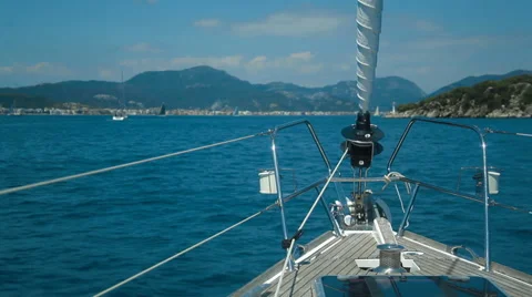 Bow of the boat floating in the sea Stock Footage 41144203