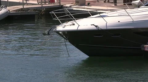 BOW OF BOAT IN HARBOUR Stock Footage 45526386