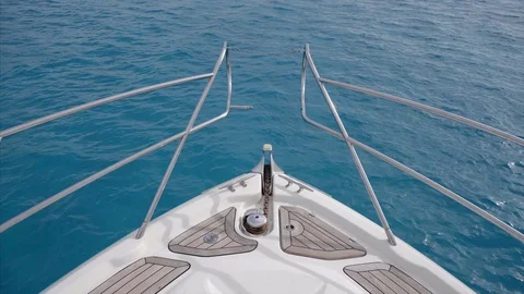 Bow of a boat in the Mediterranean Stock Footage 98382030