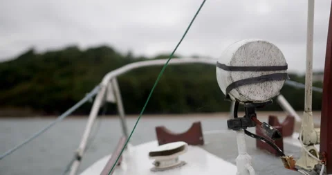 Bow of a boat rocking on small waves Stock Footage 227135266