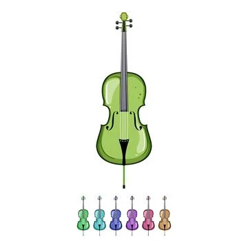 Bow cello cartoon vector graphic Stock Illustration