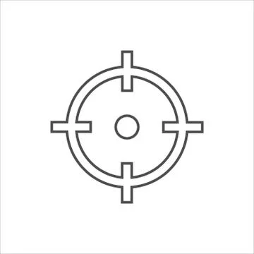 Bow, center, focus, target icon. Vector illustration, flat design. Stock Illustration