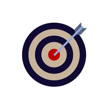 Bow, center, focus, target icon. Vector illustration, flat design. Stock Illustration
