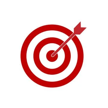 Bow, center, focus, target icon. Vector illustration, flat design. Illustrazione stock