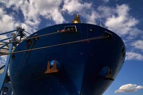 Bow of container ship Stock Photos