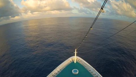 Bow of a cruise ship in the sunset Video stock 102731000
