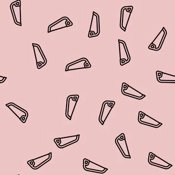 Bow cut saw line vector seamless pattern Stockillustratie