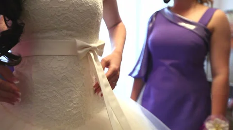 Bow on the dress Stock Footage 32476144