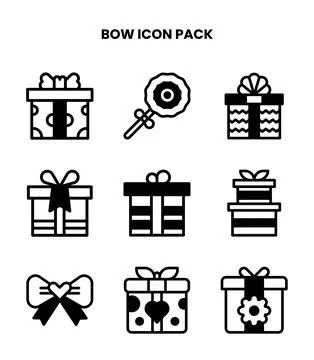 Bow DuoTone Bundle Icons Pack Stock Illustration