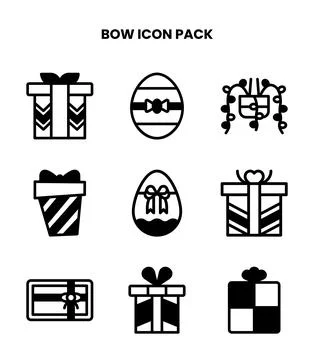 Bow DuoTone Collection Icons Pack Stock Illustration